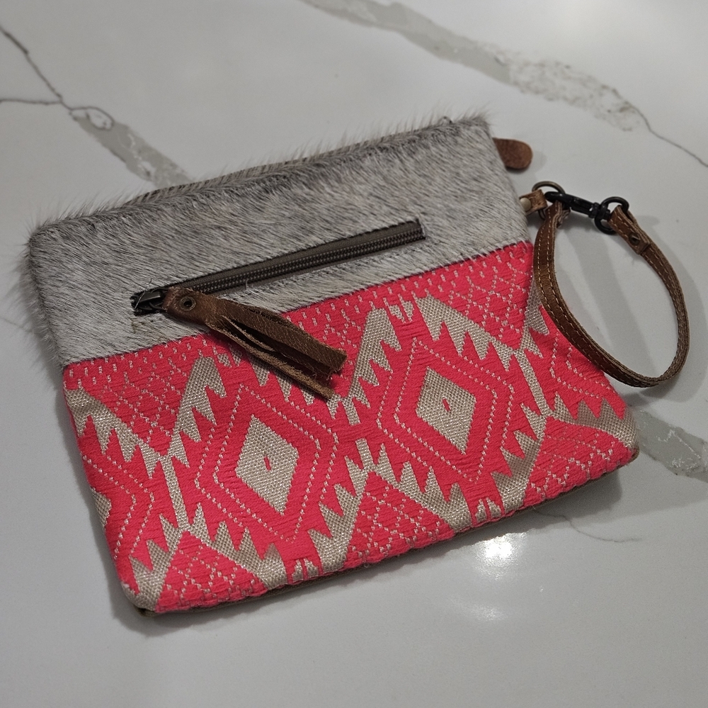 Cowhide Mayra Clutch/Wristlet